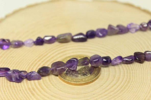 Ametist Taşı Doğal Parçalar Kolye (Klipsli) (25467) - 2