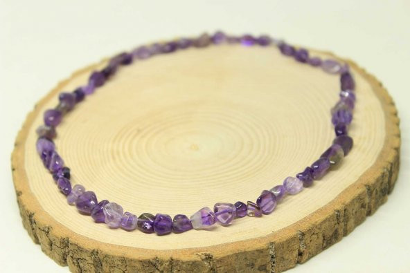 Ametist Taşı Doğal Parçalar Kolye (Klipsli) (25467) - 3