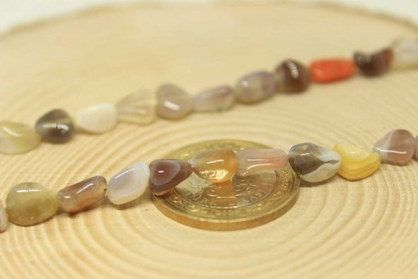 Botswana Taşı Doğal Parçalar Kolye (Klipsli) (25512) - 2