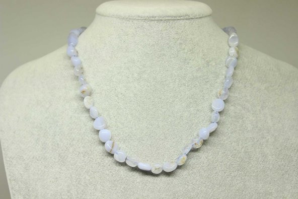 Kalsedon Taşı Doğal Parçalar Kolye (Klipsli) (25537) ürün görseli