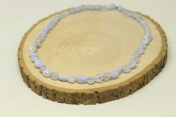 Kalsedon Taşı Doğal Parçalar Kolye (Klipsli) (25537) - Resim 3