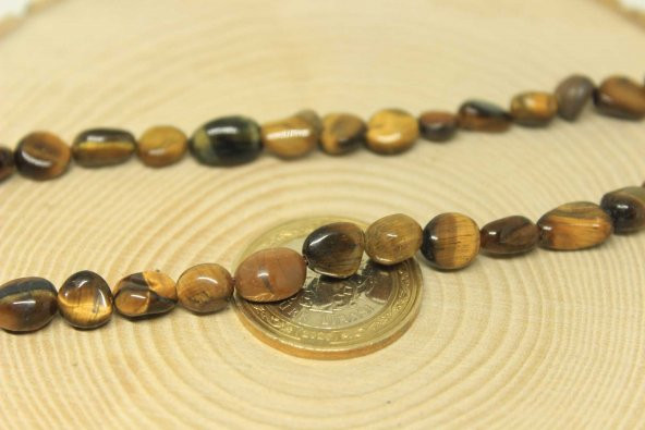 Kaplan Gözü Taşı Doğal Parçalar Kolye (Klipsli) (25462) - Resim 2