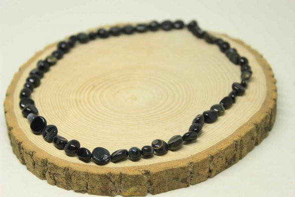 Kaplan Gözü Taşı Doğal Parçalar Kolye (Klipsli) (25497) - Resim 3