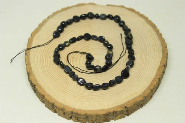 Kaplan Gözü Taşı Siyah Doğal Dizi (25495) ürün görseli