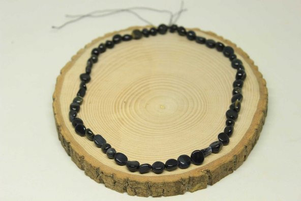 Kaplan Gözü Taşı Siyah Doğal Dizi (25495) - Resim 2