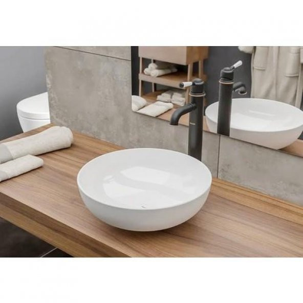 Bocchi Sottile Slim Çanak Lavabo 38 cm Parlak Beyaz 1494-001-0125 - Resim 3