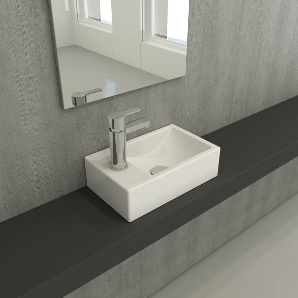 Bocchi Milano Dar Sol Lavabo 1418-001-0126 Parlak Beyaz