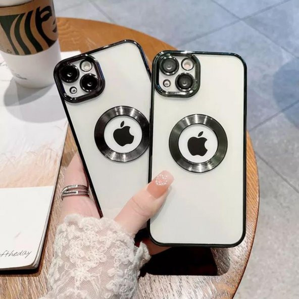 Apple iPhone 12 Omega Kamera Korumalı Logo Gösteren Kılıf - 10