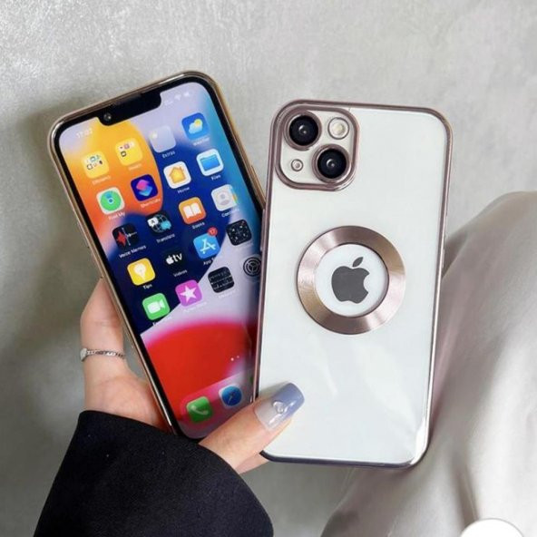 Apple iPhone 12 Omega Kamera Korumalı Logo Gösteren Kılıf - 12