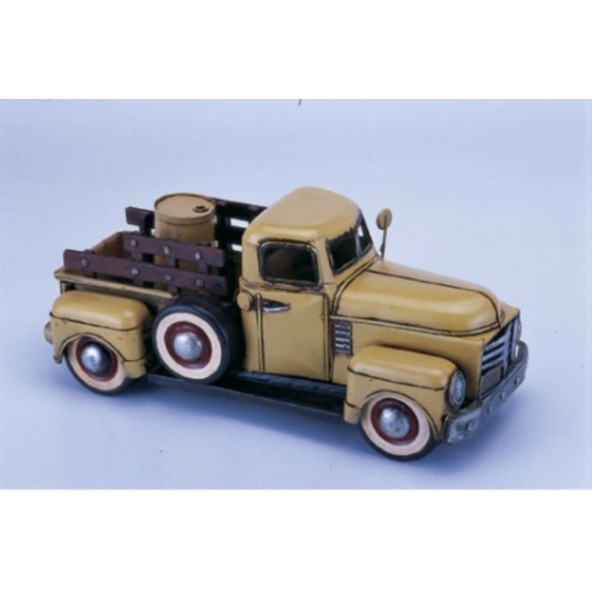 Jayland Metal Eskitilmiş Retro Klasik Sarı Kamyonet ürün görseli