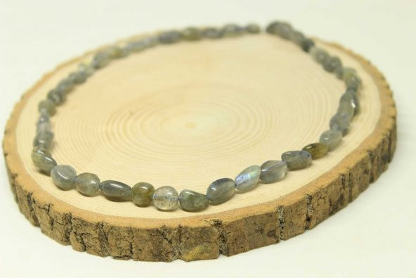 Labradorit Taşı Doğal Parçalar Kolye (Klipsli) (25437) - Resim 3