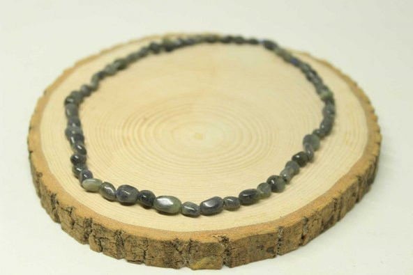 Labradorit Taşı Doğal Parçalar Kolye (Klipsli) (25557) - 3