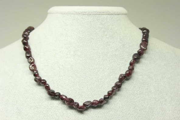 Lal (Granat) (Garnet) Taşı Doğal Parçalar Kolye (Klipsli) (25407) - 1