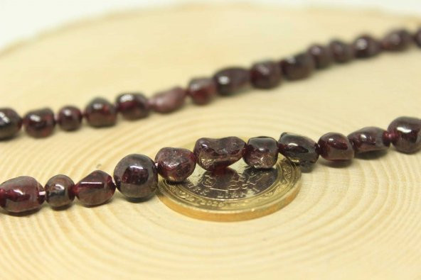 Lal (Granat) (Garnet) Taşı Doğal Parçalar Kolye (Klipsli) (25407) - 2