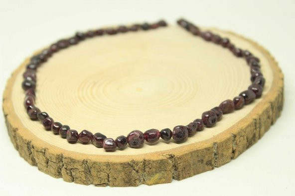 Lal (Granat) (Garnet) Taşı Doğal Parçalar Kolye (Klipsli) (25407) - 3