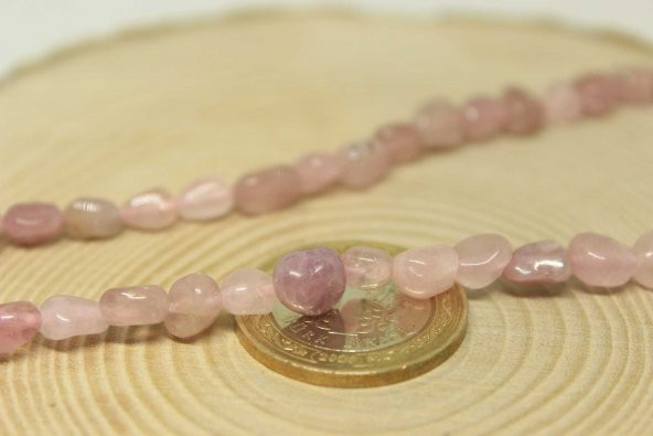 Pembe Opal Taşı Doğal Parçalar Kolye (Klipsli) (25502) - 2