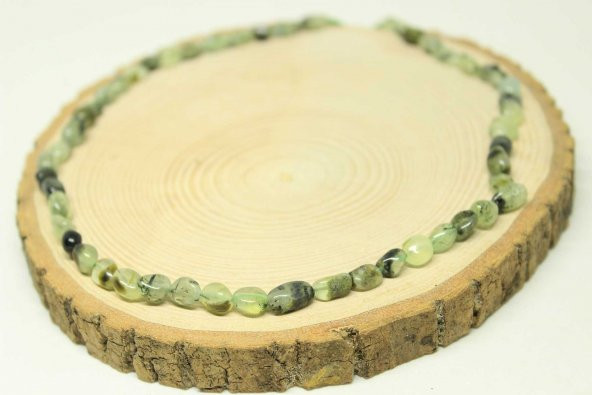 Prehnit (Prinayt) Taşı Doğal Parçalar Kolye (Klipsli) (25397) - Resim 3