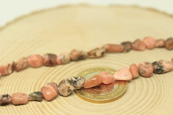 Rodonit Taşı Doğal Parçalar Kolye (Klipsli) (25447) - 2