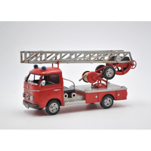 Jayland Metal Eskitilmiş Retro Klasik Kırmızı İtfaiye Arabası ürün görseli