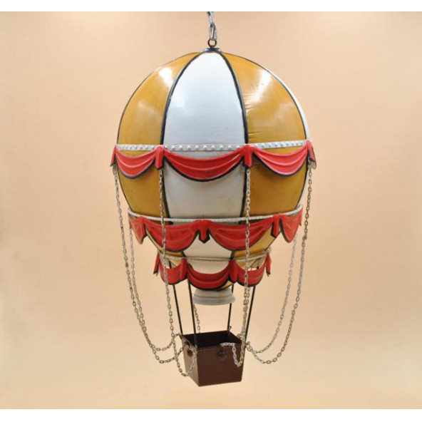 Jayland Metal Eskitilmiş Retro Sarı Sıcak Hava Balonu