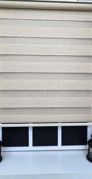 StorBurada Zebra Stor Perde Sütlü Kahve STB 400V03-D  Kahverengi 110 x 200 - 4