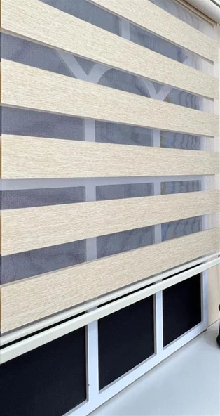 StorBurada Zebra Stor Perde Sütlü Kahve STB 400V03-D  Kahverengi 90 x 260