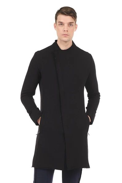 Erkek Fermuarlı Cepli Dik Yaka Triko Uzun Salaş Spor Hırka - 6