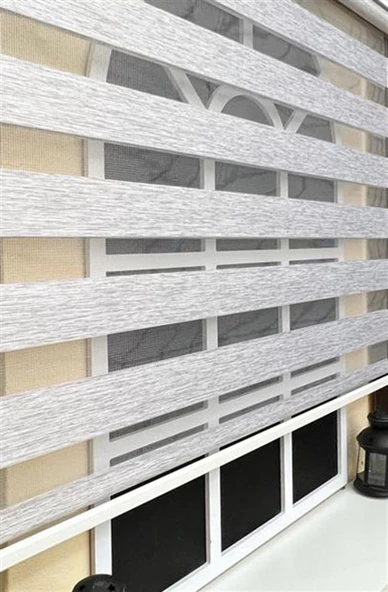StorBurada Zebra Stor Perde Gri STB 400V04-D  Gri 120 x 260 - 1