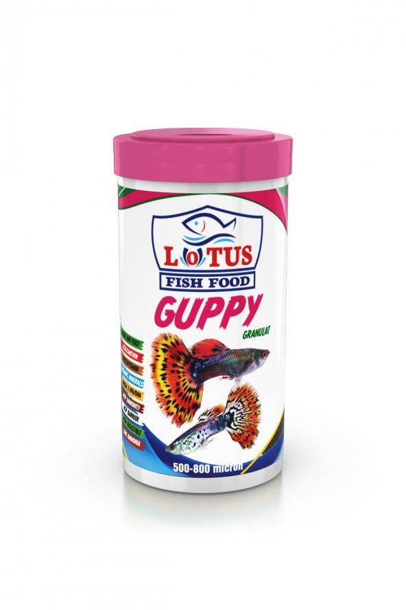 Guppy Granulat 250 ml Bitkisel Protein Karışık Lepistes Moli Kılıç Tetrazon Balık Yemi - 3