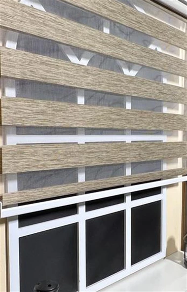 StorBurada Zebra Stor Perde Kahverengi STB 400V05-D  Kahverengi 160 x 200 ürün görseli