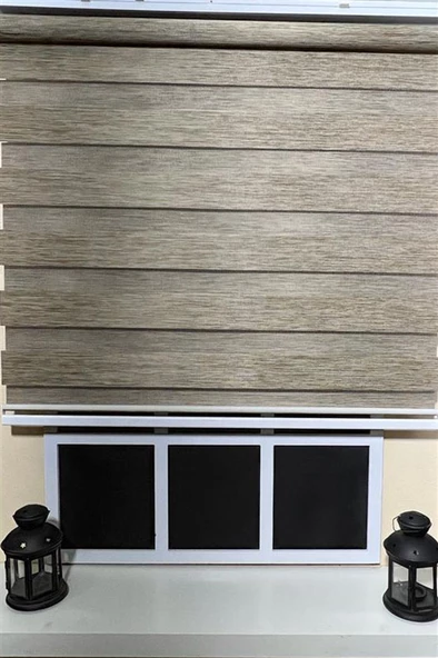 StorBurada Zebra Stor Perde Kahverengi STB 400V05-D  Kahverengi 130 x 260 - Resim 4