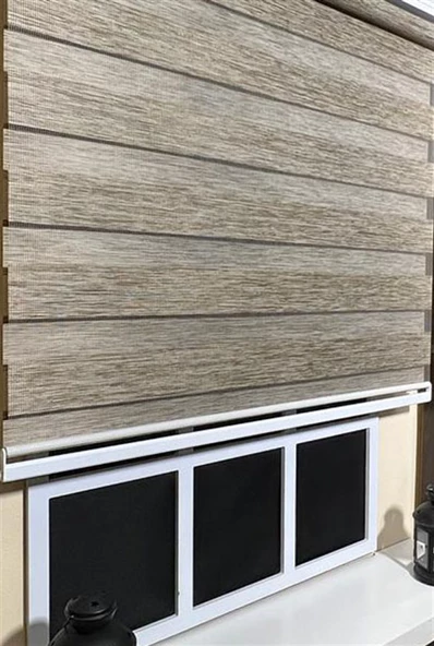 StorBurada Zebra Stor Perde Kahverengi STB 400V05-D  Kahverengi 190 x 260 - Resim 3