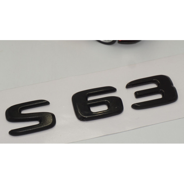 S 63 Bagaj Parlak Siyah ABS 3M 3D Yazı Logo - 3