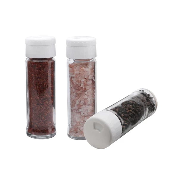 Pine 3lü Baharat Takımı Bordo Kapaklı Cam Baharatlık - 12