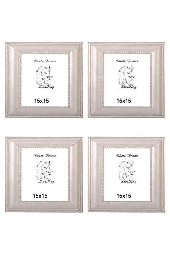 4 Adet 15x15 Kare Çerçeveler Kaliteli Ve Camlı Eskitme Beyaz - 1