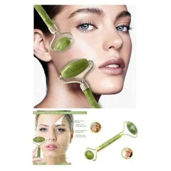 Yeşim Taşı Gua Sha Yüz Masaj Roller - 3