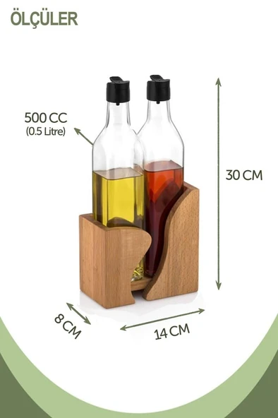 Gloria 2'li Yağlık Sirkelik Seti - Ahşap Standlı - 2