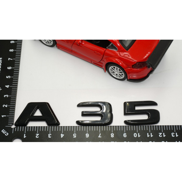 A 35 Bagaj Parlak Siyah ABS 3M 3D Yazı Logo - 5