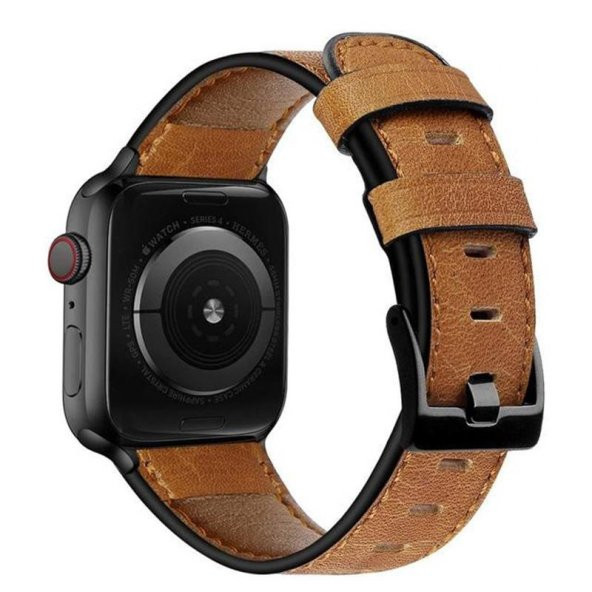 Deri Akıllı Saat Kordonu 42/44 mm Açık Kahverengi - 2