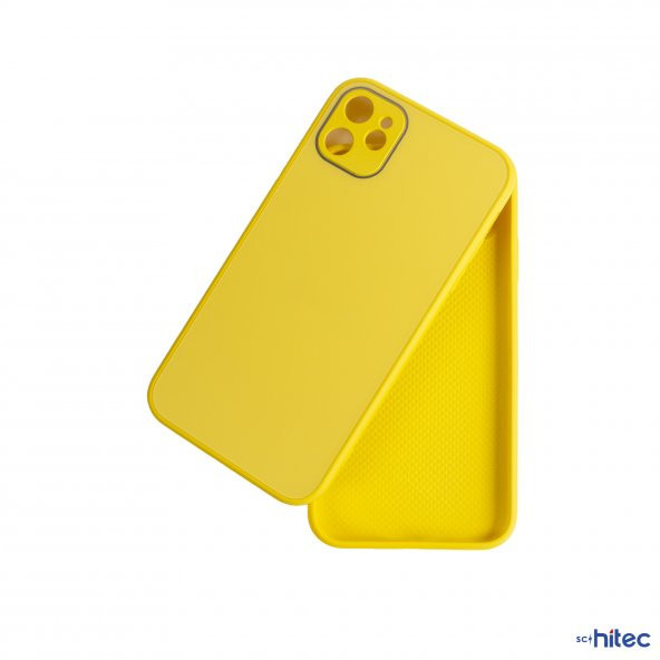 ScHitec Deluxe İphone 12 Mat Kılıf Sarı - 3