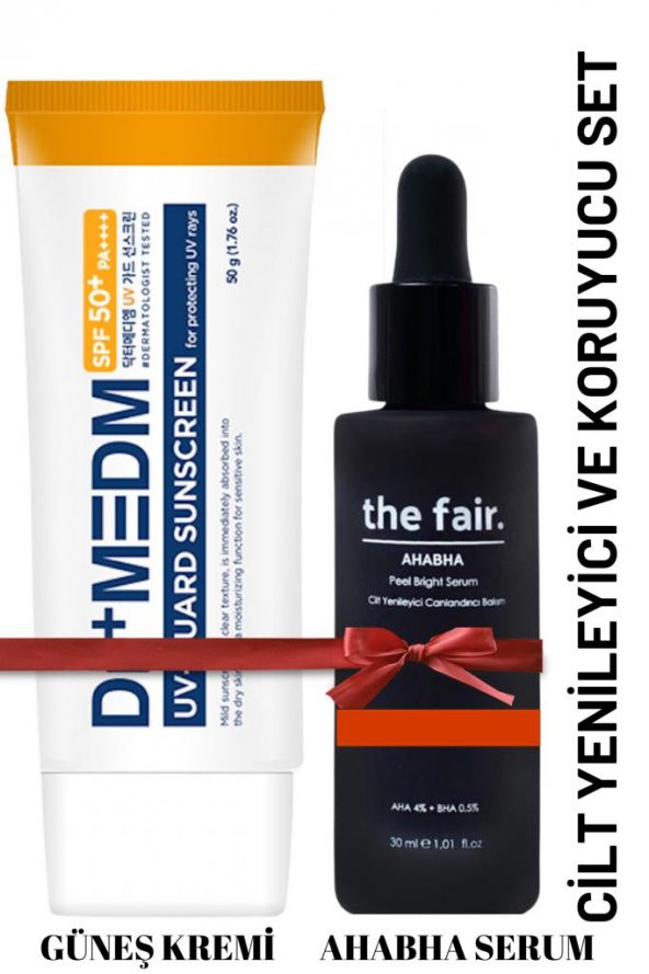 the fair. AhABHA Arındırıcı Cilt Yenileyici Cilt Serumu ve  Dr+Medm 50 SPF Güneş Kremi Bakım Seti