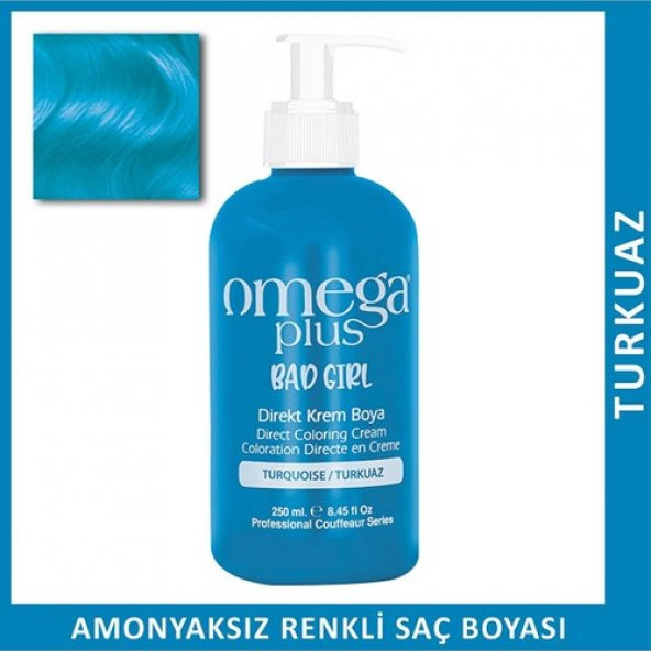 Omega Plus Bad Girl Turkuaz Amonyaksız Renkli Saç Boyası 250 ml