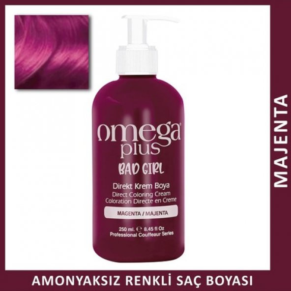Omega Plus Bad Girl Majenta Amonyaksız Renkli Saç Boyası 250 ml