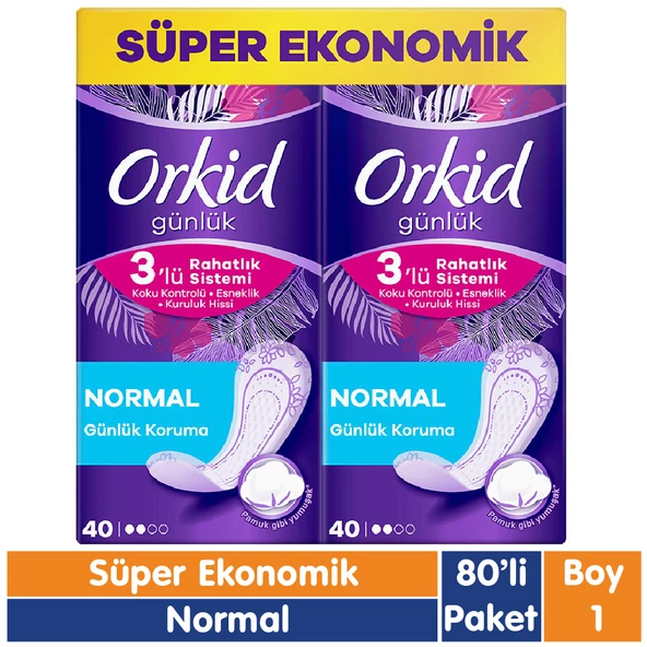 Orkid Günlük Koruma Ped Normal Süper Ekonomik Paket 80 Adet