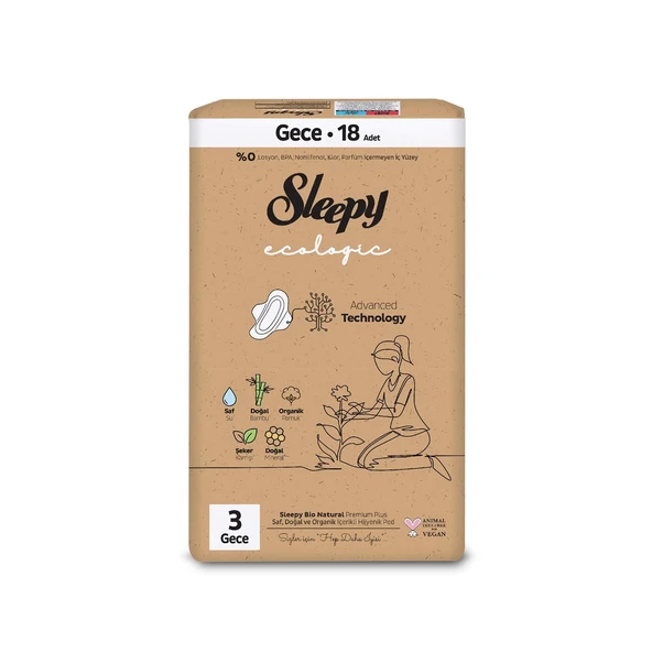 Sleepy Ecologic Premium Plus Hijyenik Ped Gece 18 Adet Ped - 2