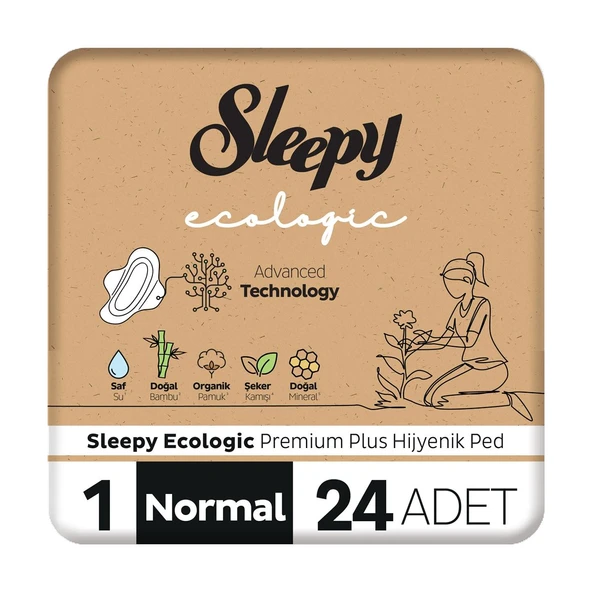 Sleepy Ecologic Premium Plus Hijyenik Ped Normal 24 Adet Ped