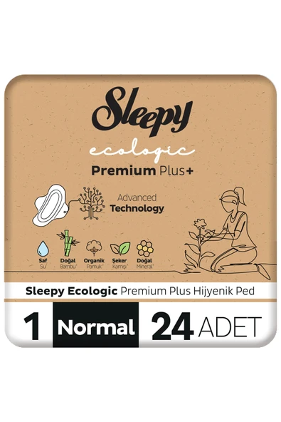 Sleepy Ecologic Premium Plus Hijyenik Ped Normal 24 Adet Ped - 1