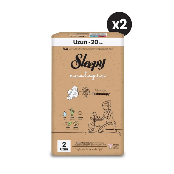 Sleepy Ecologic Premium Plus Hijyenik Ped Uzun 40 Adet Ped - 2