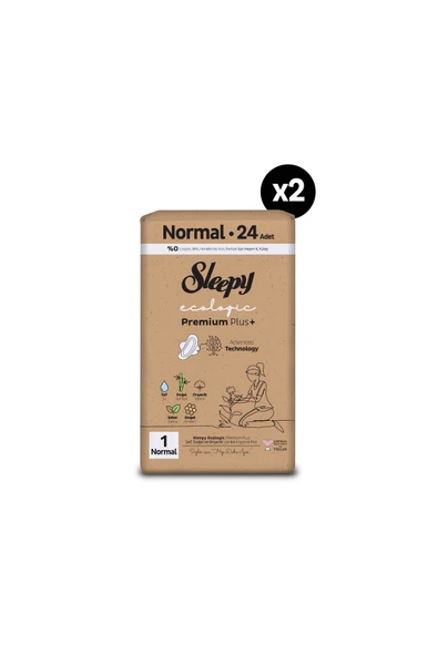 Sleepy Ecologic Premium Plus Hijyenik Ped Normal 48 Adet Ped - 2