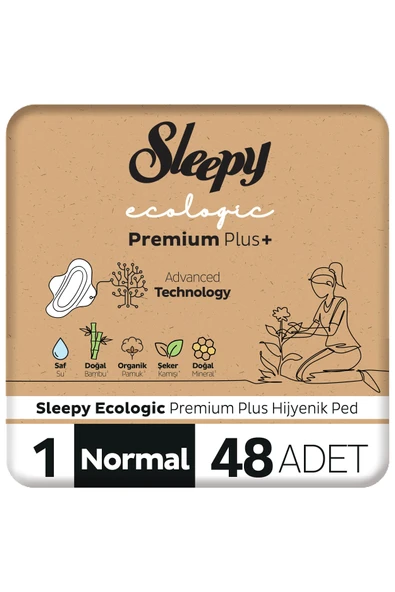 Sleepy Ecologic Premium Plus Hijyenik Ped Normal 48 Adet Ped
